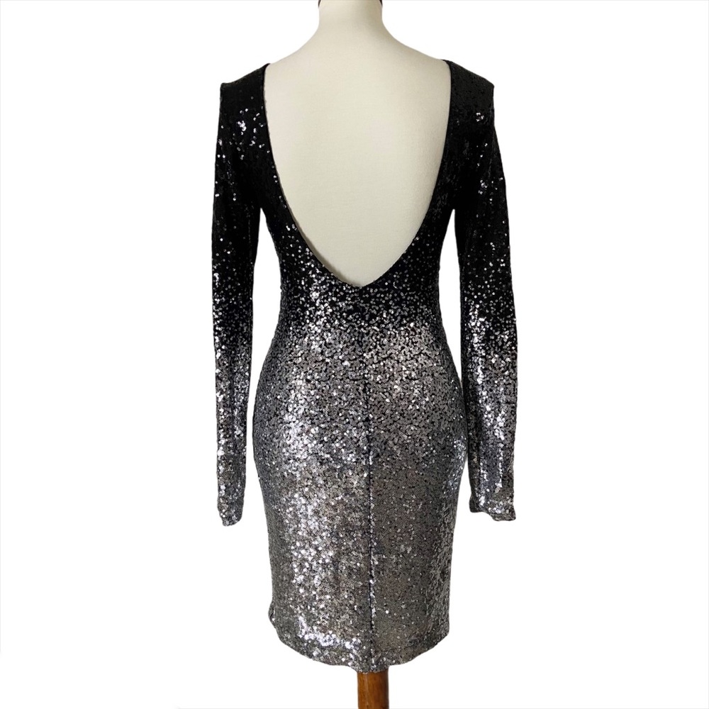 Mind Code Ombre’ Sequin Open Back Dress - Picture 3 of 9